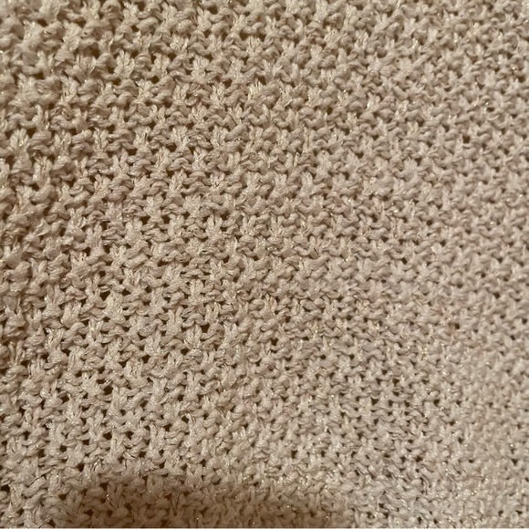 Spense Women's 1 Button Ivory Knit Cardigan Sweater Metallic Gold Thread Medium - Picture 7 of 10